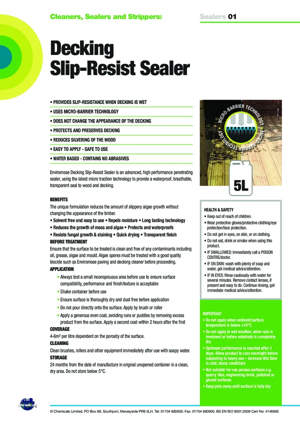 Decking Slip-Resist Sealer Datasheet PDF 